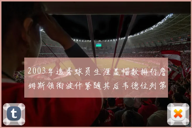 2003年选秀球员生涯盖帽数排行詹姆斯领衔波什紧随其后韦德位列第五